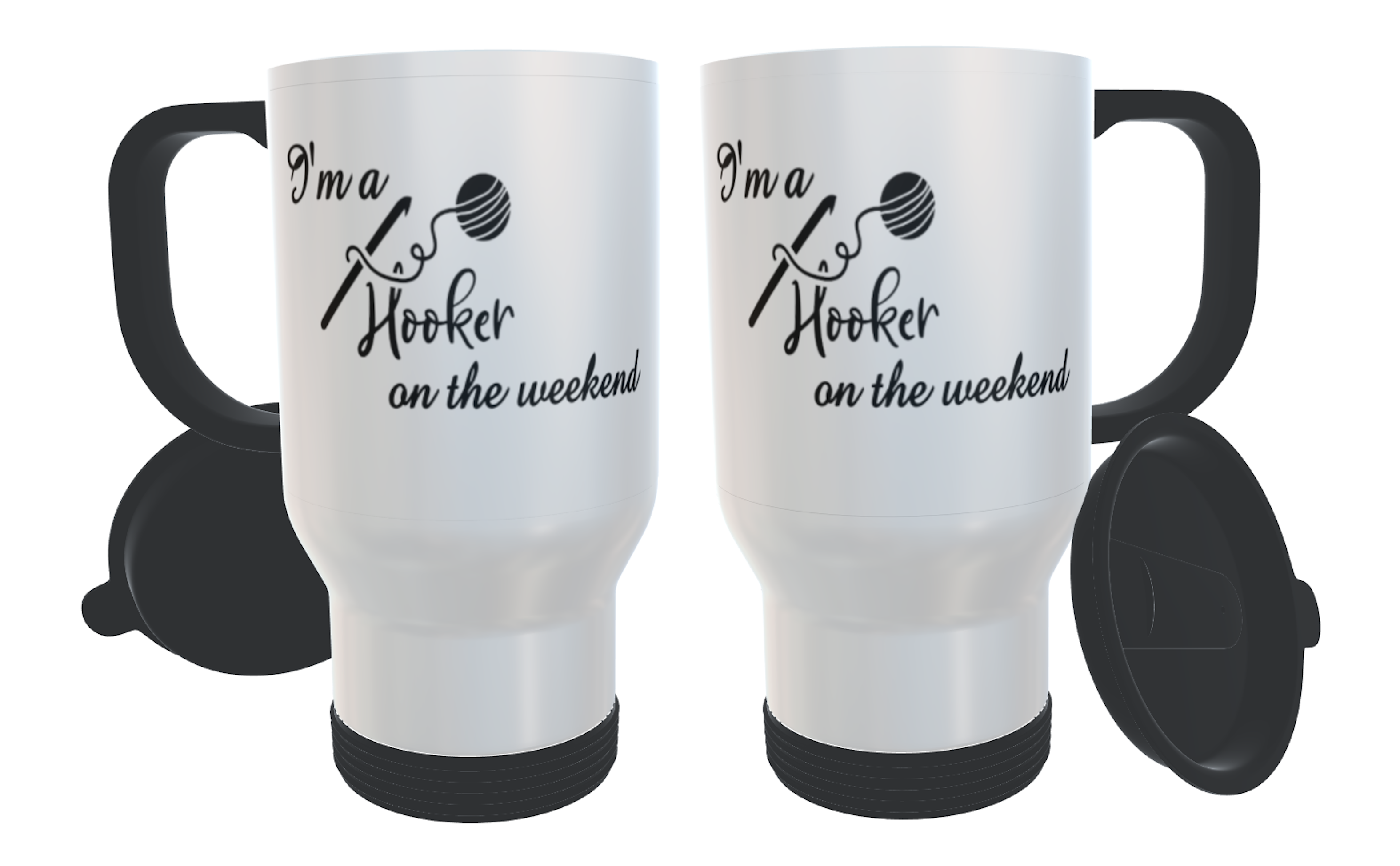 I'm A Hooker On The Weekend Travel Mug - Crochet